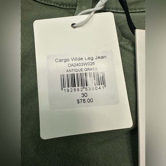 Mica Los Angeles Downeast WideLeg Cargo Jeans. Green. Size: 30 (12) NWT - Picture 10 of 12